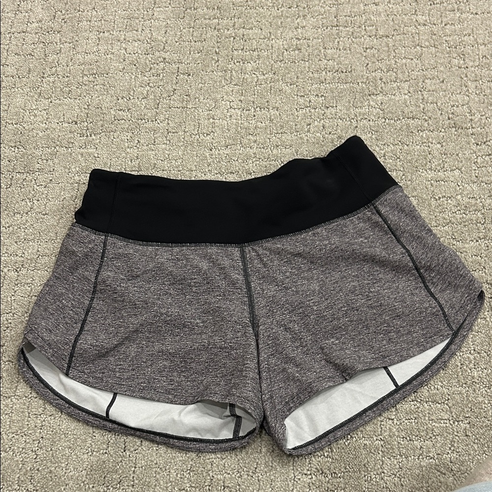 lululemon athletica Heather Gray Shorts with Black Waistband